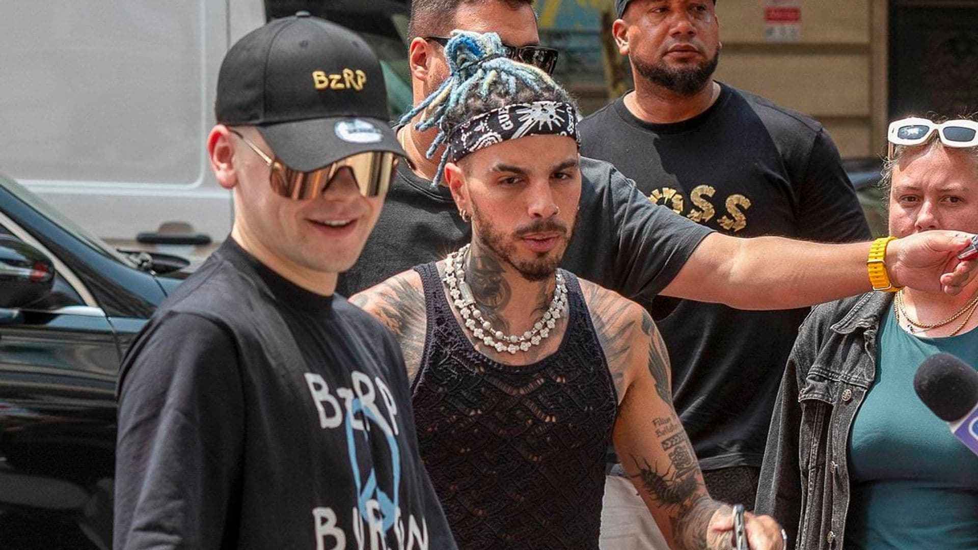 Rauw Alejandro and Bizarrap photographed together in Madrid