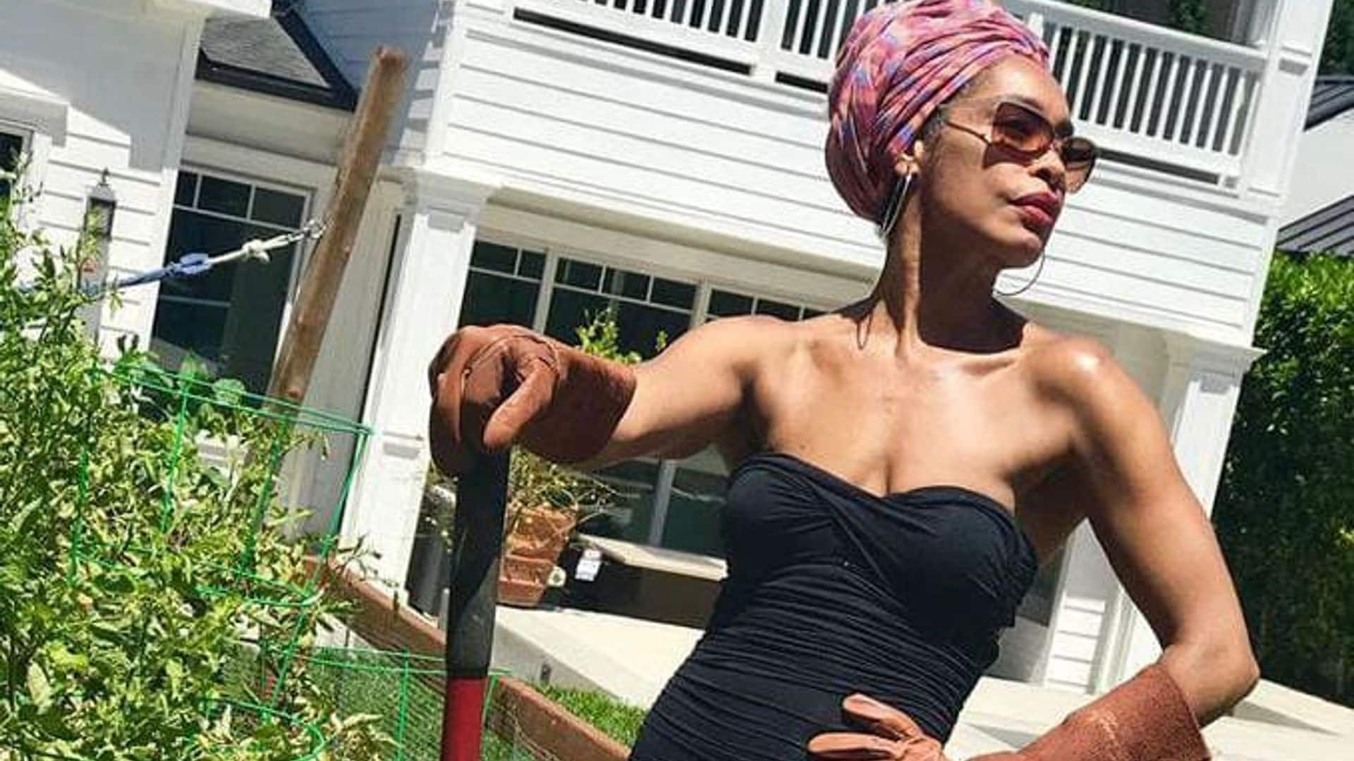 See how Gina Torres makes gardening look extra stylish and fun