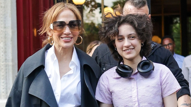 PARIS, FRANCE - MAY 9: Jennifer Lopez and Emme Muniz are seen leaving their hotel on May 9, 2024 in Paris, France. (Photo by MEGA/GC Images)