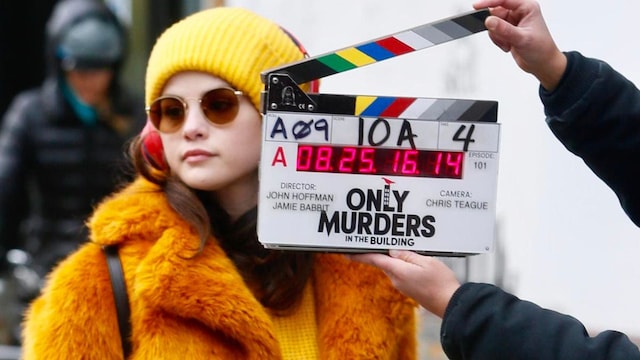 Behind-the-scenes of Selena Gomez filming "Murders in the Building"