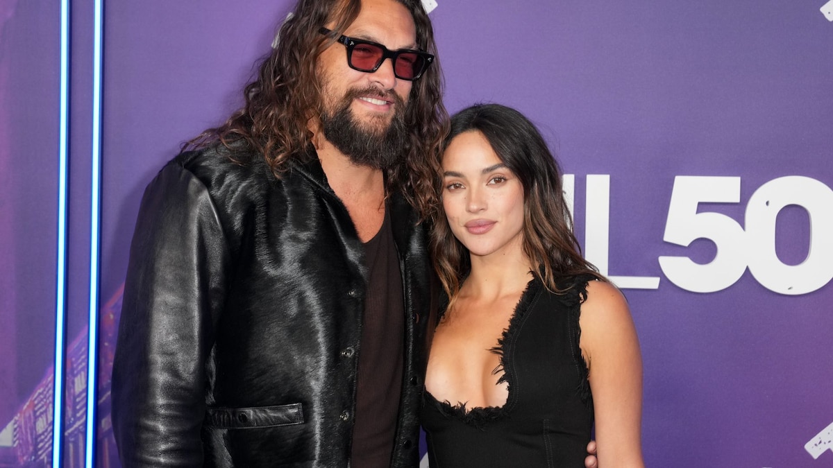 Jason Momoa and girlfriend Adria Arjona make their red carpet debut as a couple at SNL50: The Homecoming Concert