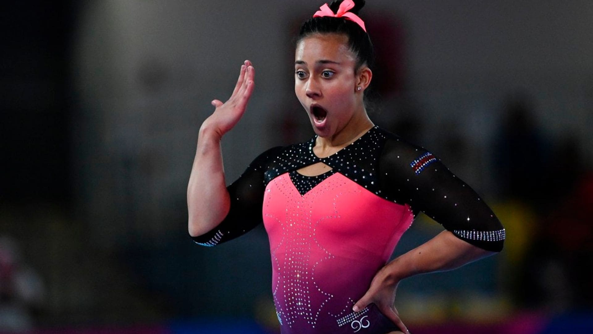 Costa Rican gymnast Luciana Alvarado takes a knee at the Tokyo Olympics in support of Black Lives Matter