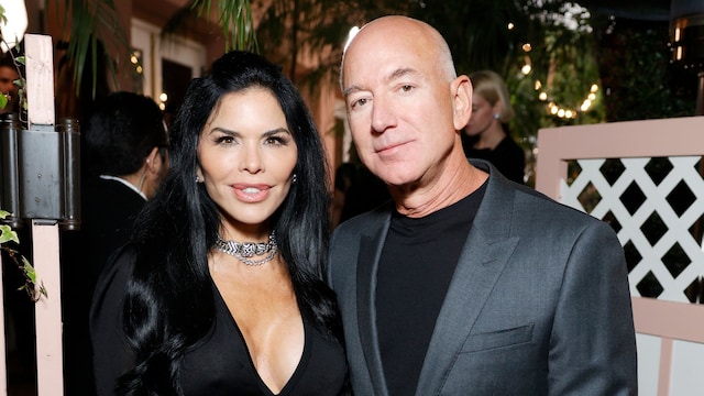 Lauren Sanchez and Jeff Bezos attend the CHANEL and Charles Finch Annual Pre-Oscar Dinner at The Polo Lounge at The Beverly Hills Hotel 