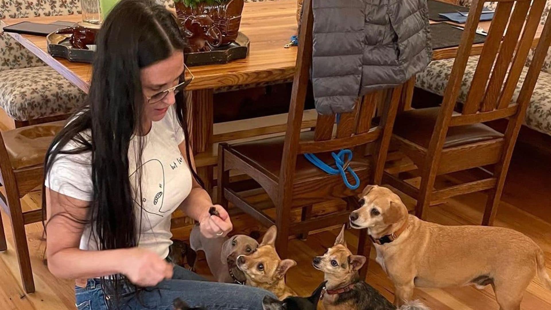 Demi Moore is living with a pack of 9 dogs