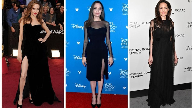 Angelina Jolie vestido negro Atelier Versace Oscars 2012