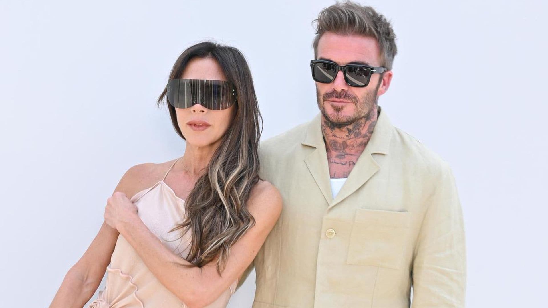 Victoria Beckham pokes fun at David Beckham, who had a near-tumble while welcoming Lionel Messi to Inter Miami