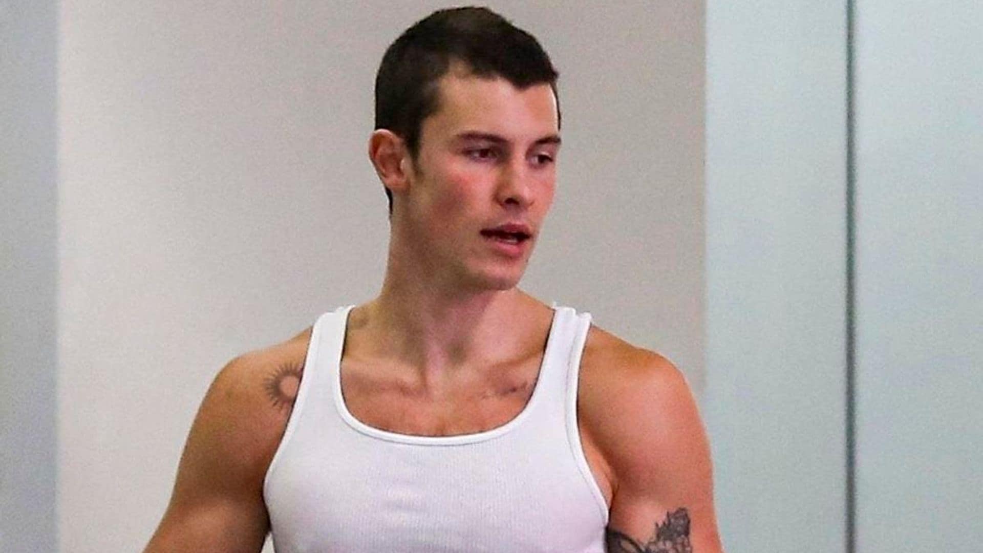 Shawn Mendes shows off his bulging biceps after hitting the gym