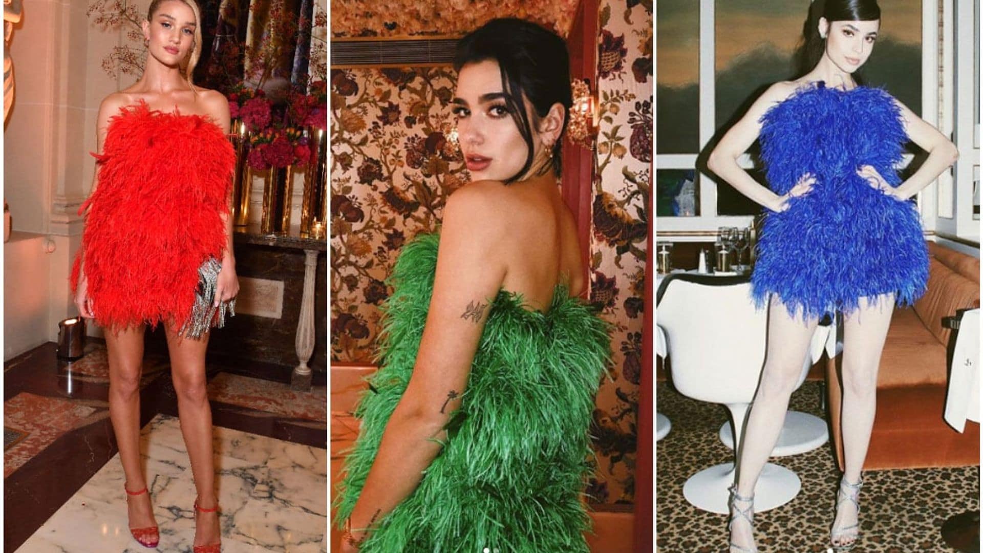 Three style icons wore a giant flamingo dress - who wore it best?