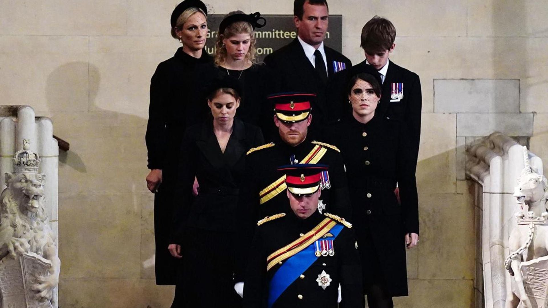 Queen Elizabeth’s grandsons and granddaughters hold vigil around Her Majesty’s coffin