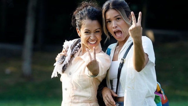 Gina Rodriguez and Liza Koshy buddy up while filming 'Players' in New York City