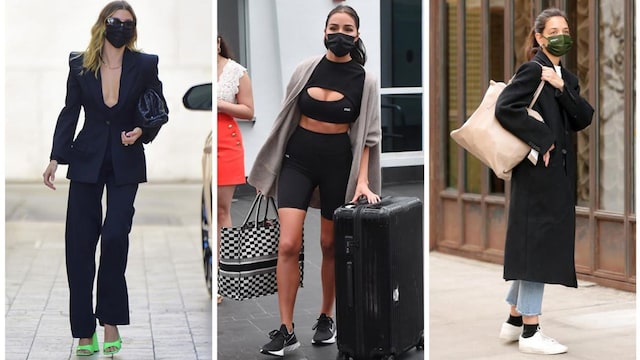 Hailey Bieber, Olivia Culpo, and Katie Holmes style looks