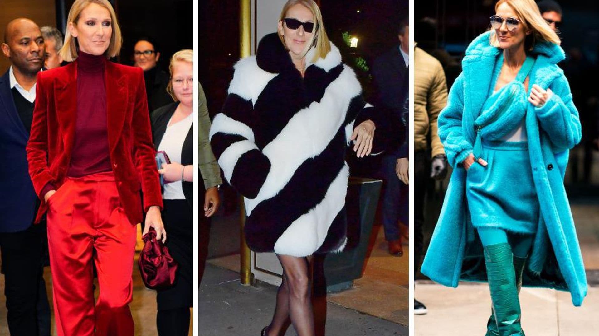 Celine Dion is killing the outwear game with some of the biggest and most colorful coats