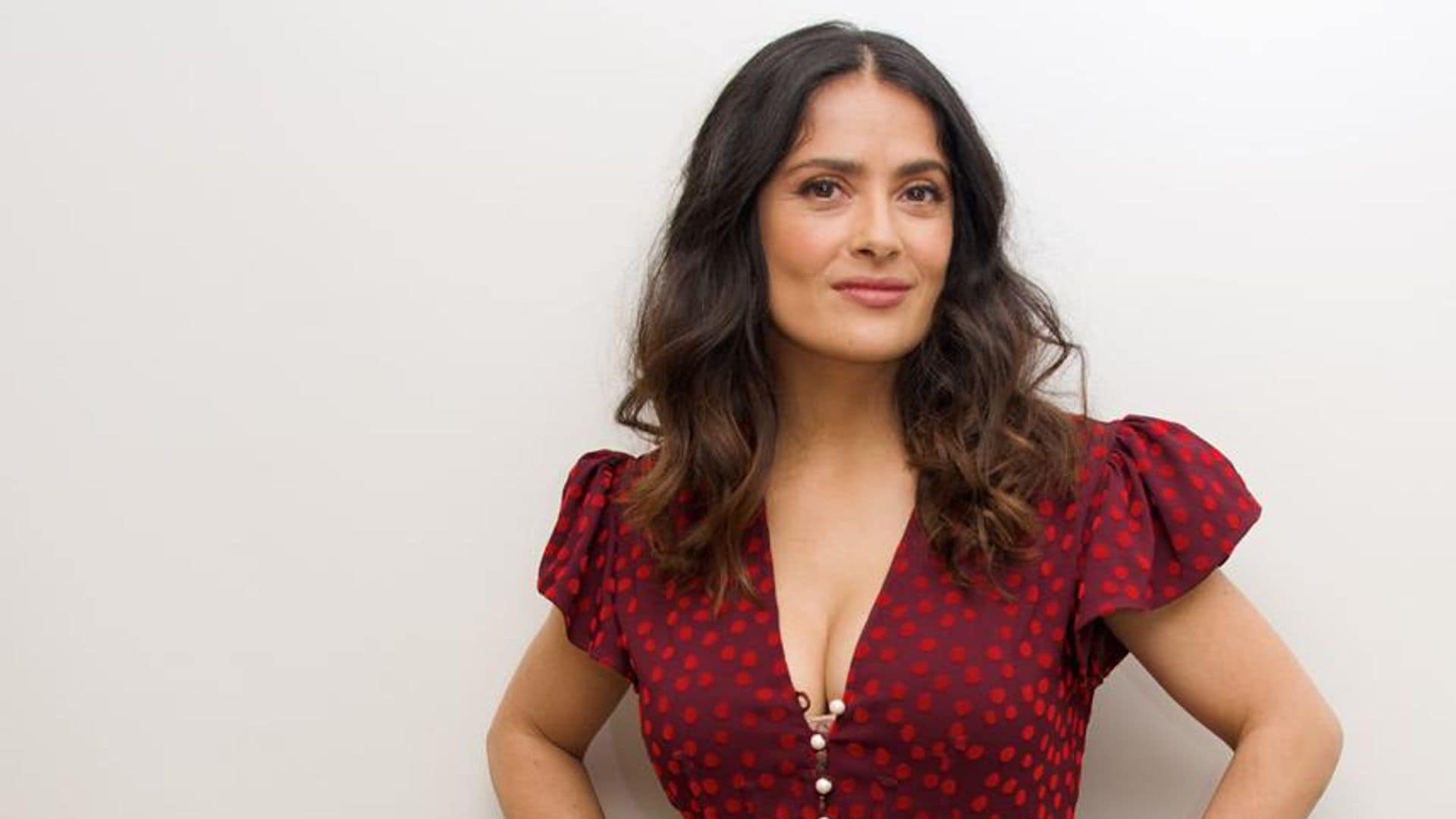 Salma Hayek's reaction after eating a really good enchilada is all of us