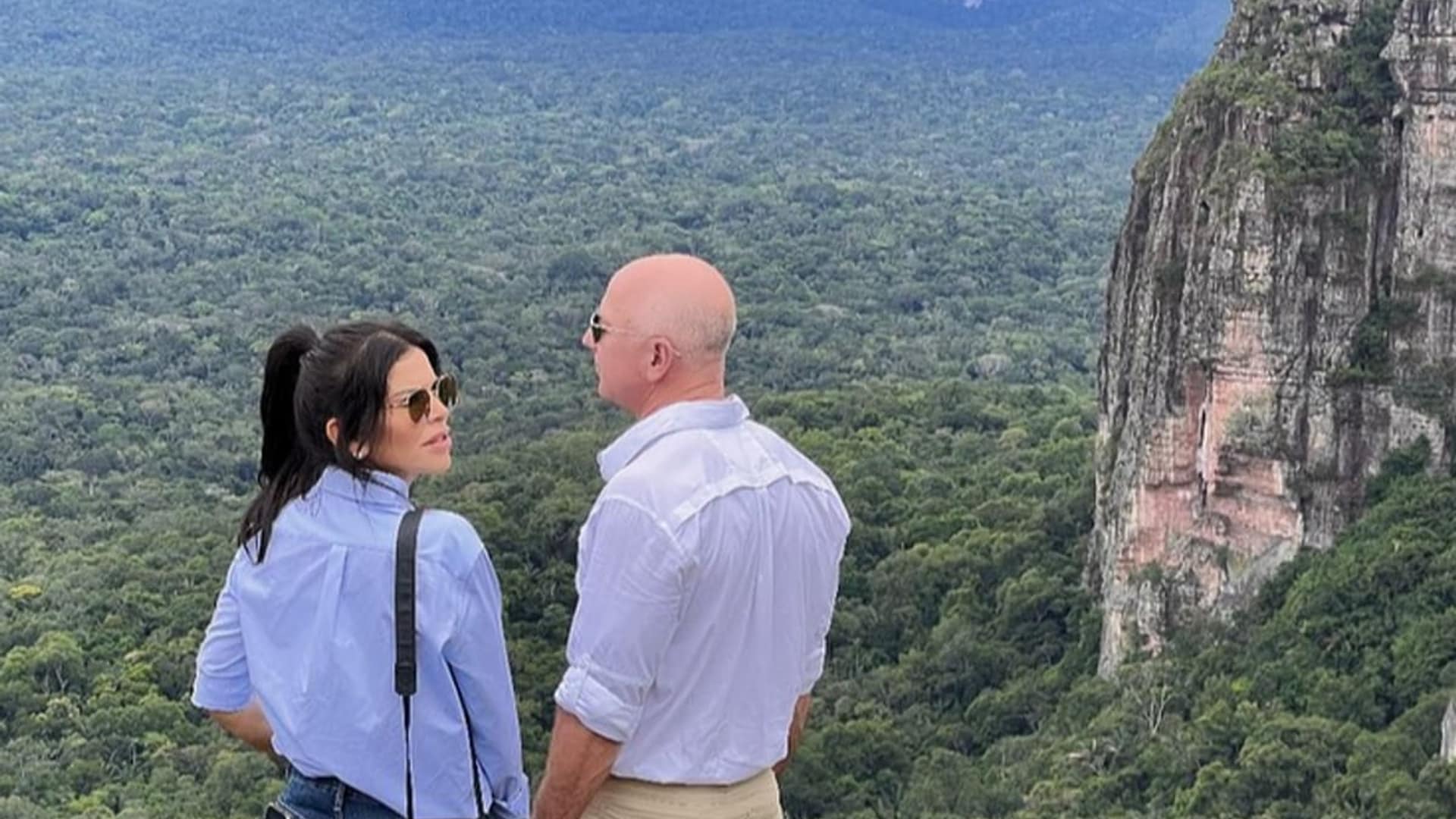 Lauren Sanchez and Jeff Bezos in the Amazon