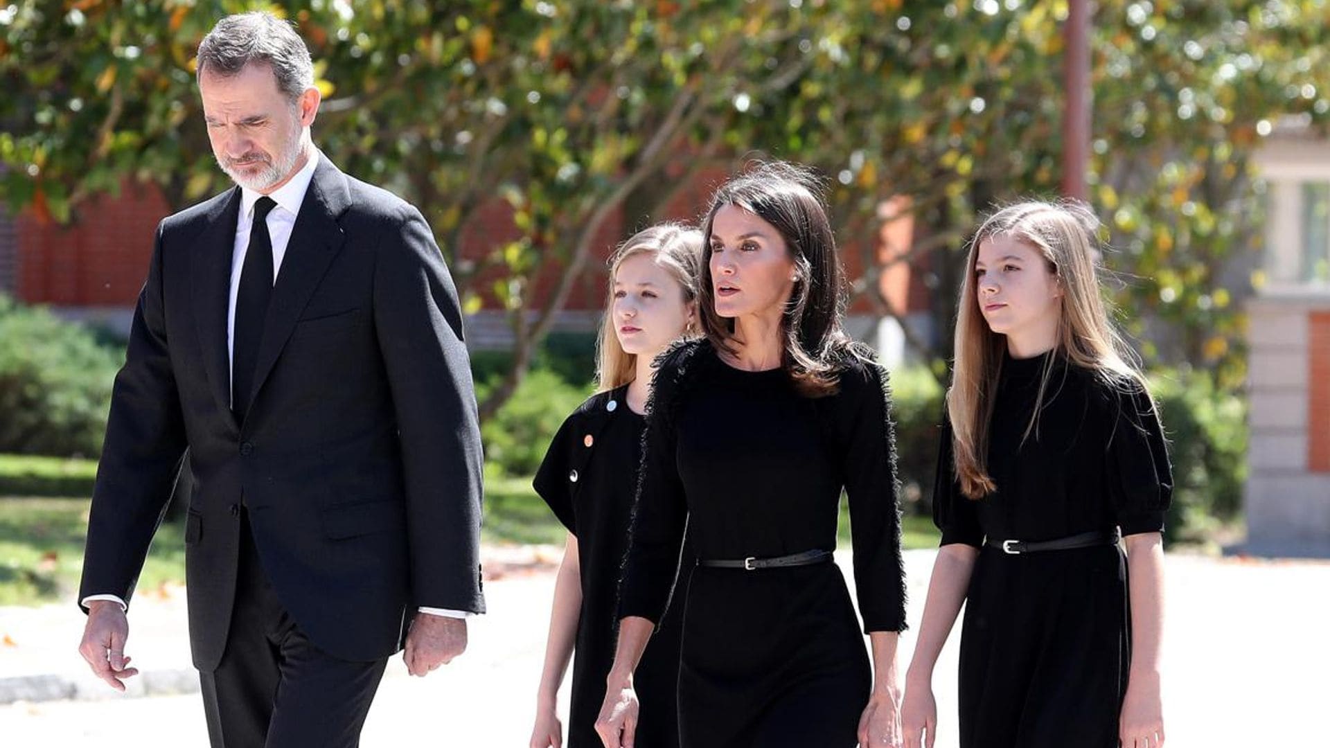 Spanish Princesses join Queen Letizia and King Felipe for somber tribute