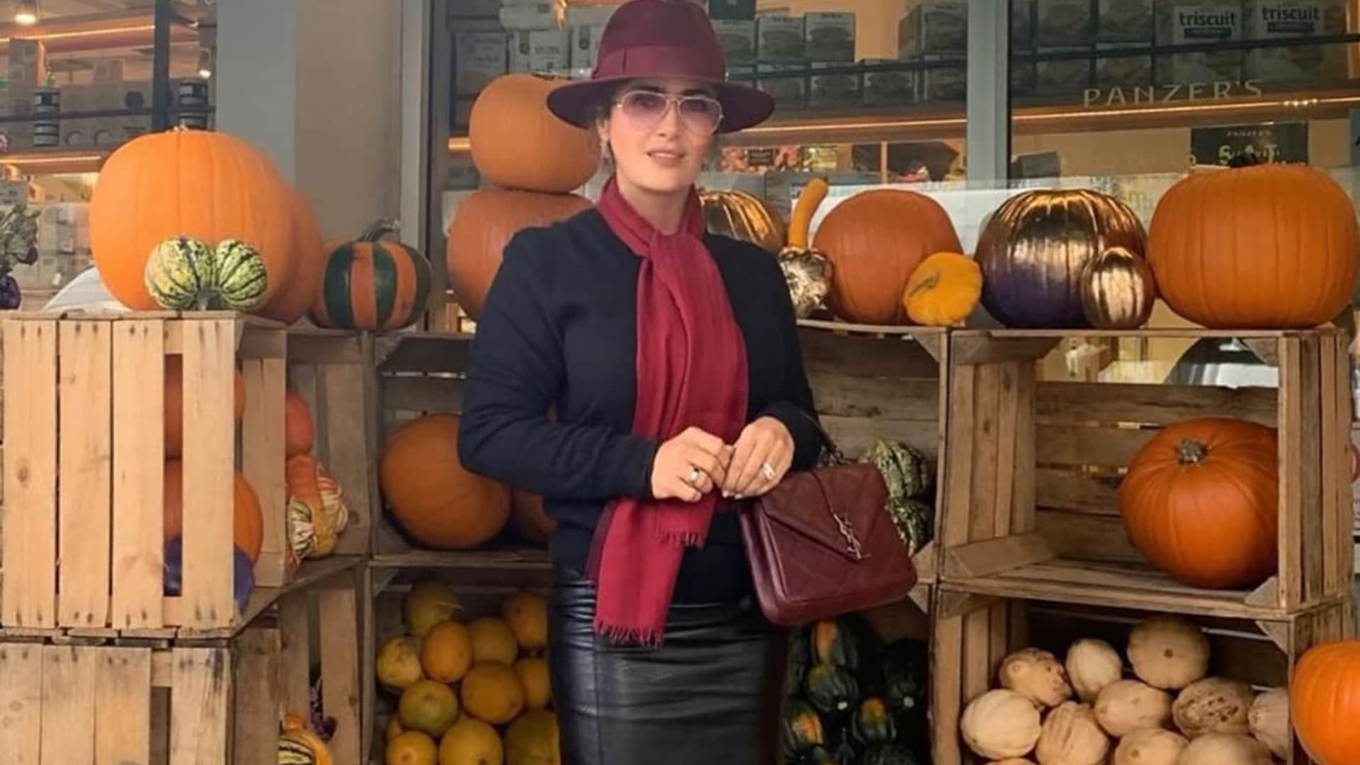 Salma Hayek is Halloween ready in this stunning fall look