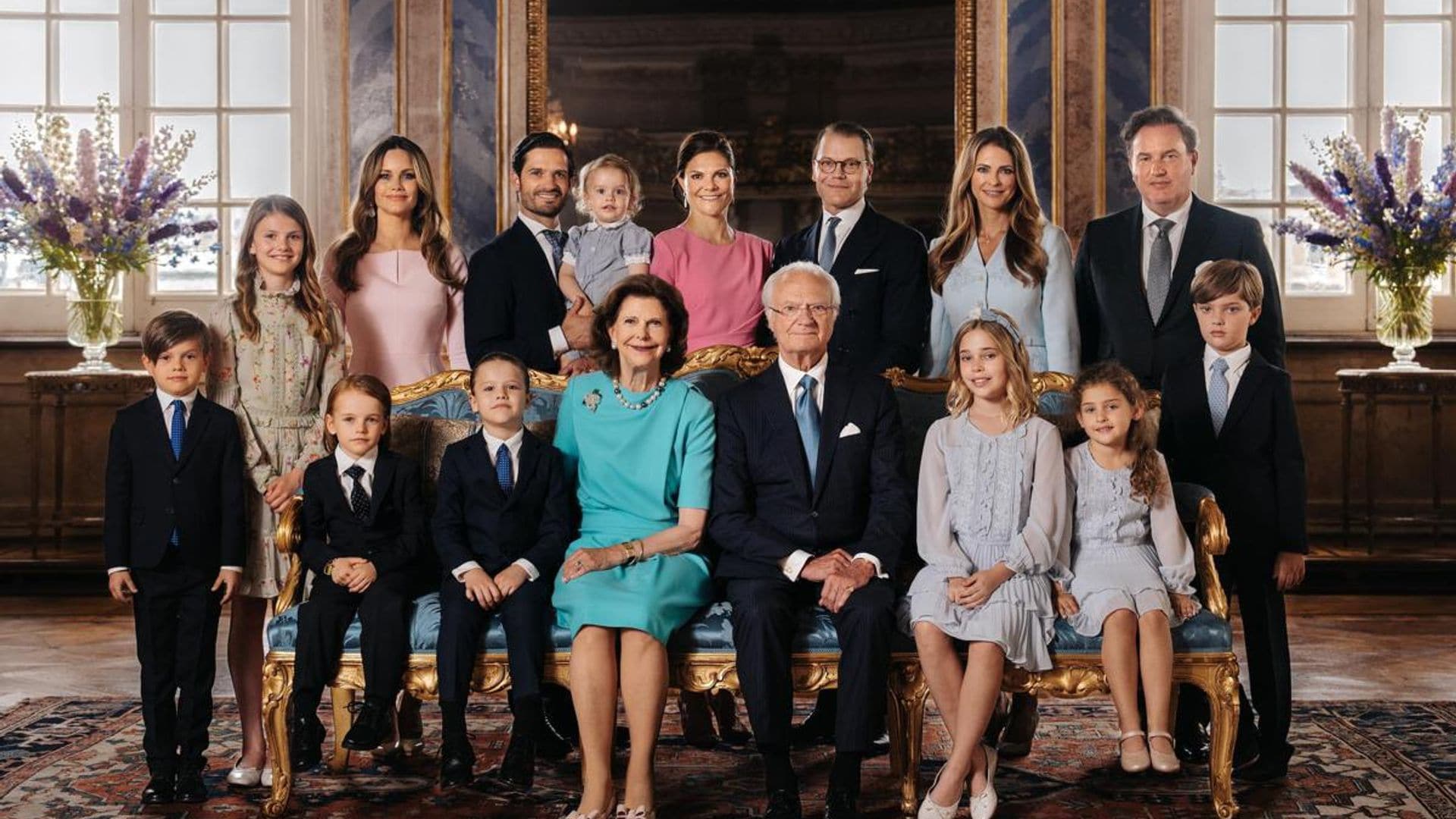 Swedish King and Queen’s 8 grandchildren star in new family portrait