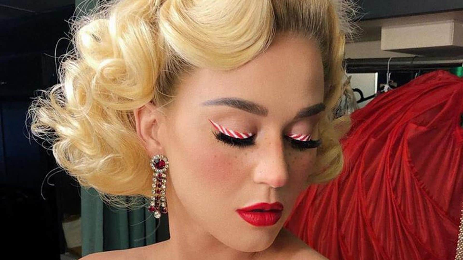 Here's how you can recreate Katy Perry's candy cane eyeliner