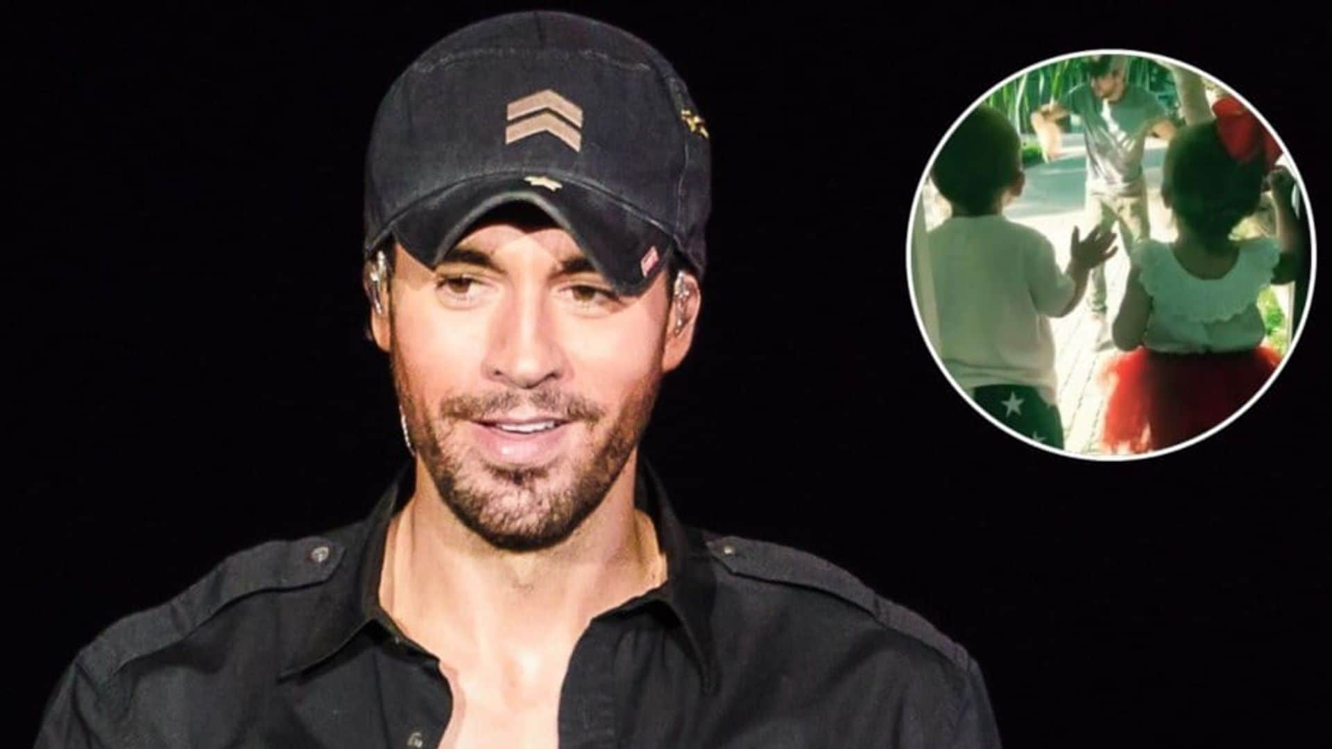 Enrique Iglesias shares hilarious video with twins Lucy and Nicholas