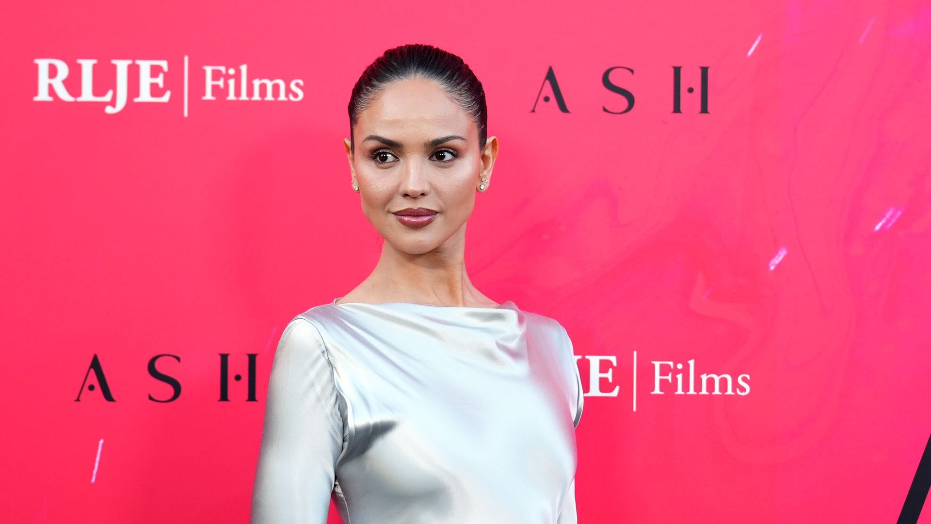 Eiza González stuns in metallic look by designer Ferretti at the 'Ash' Premiere in Los Angeles