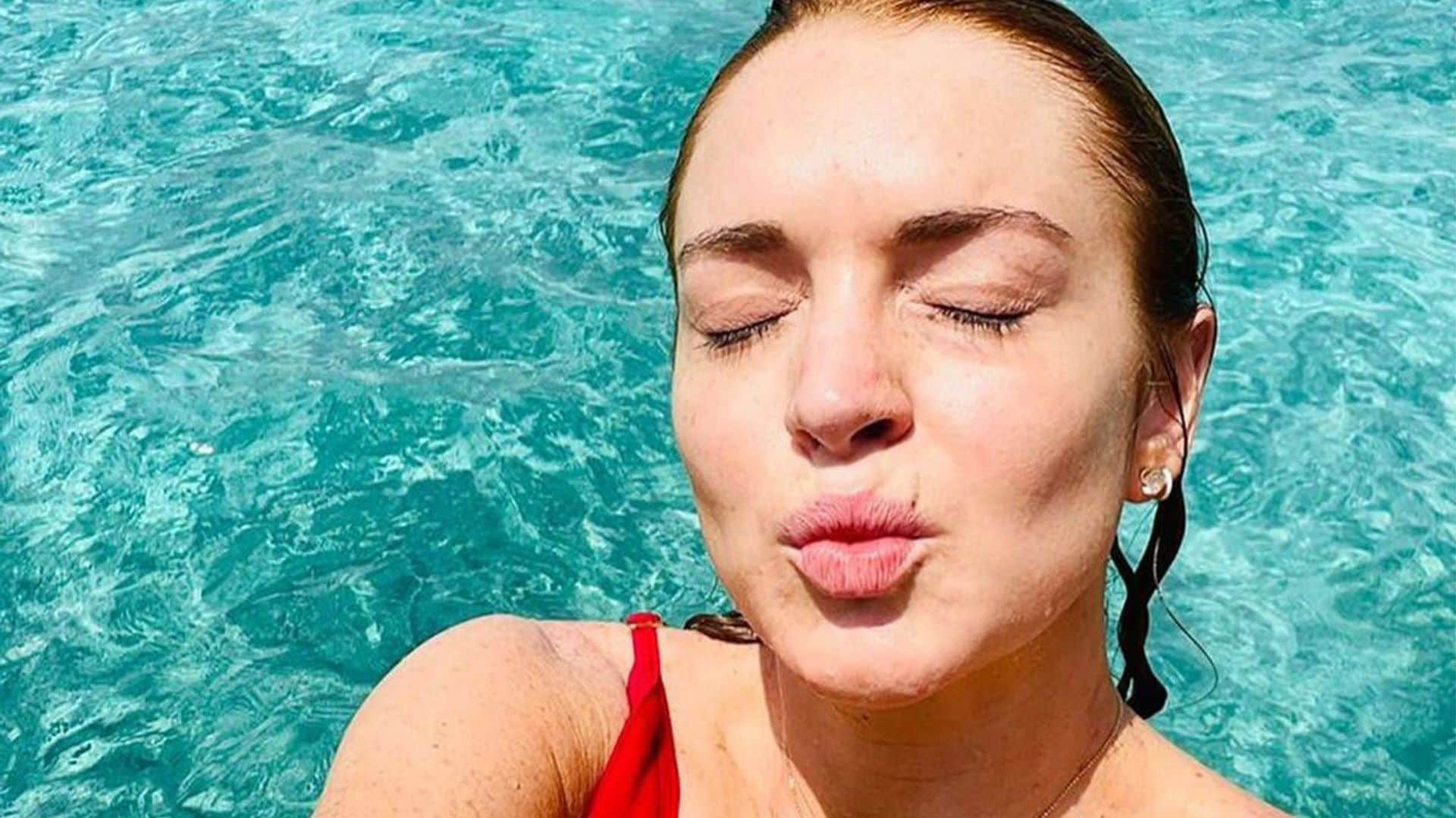 Lindsay Lohan bares it all during a trip to the Maldives