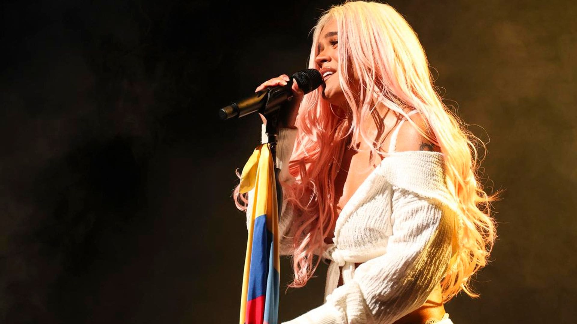 Karol G breaks into tears after legendary Chilean singer Myriam Hernández surprises her backstage