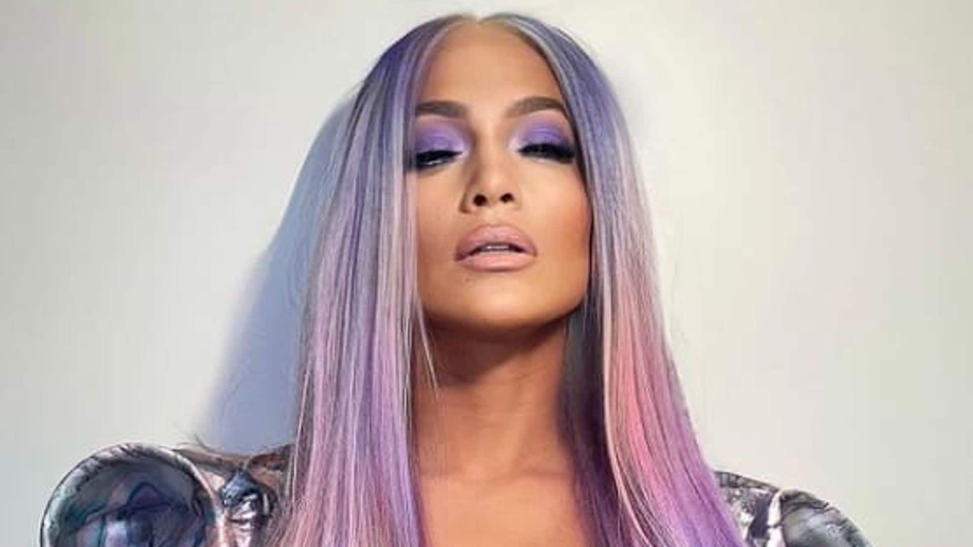 Jennifer Lopez gave us unicorn vibes in a beautifully colored wig