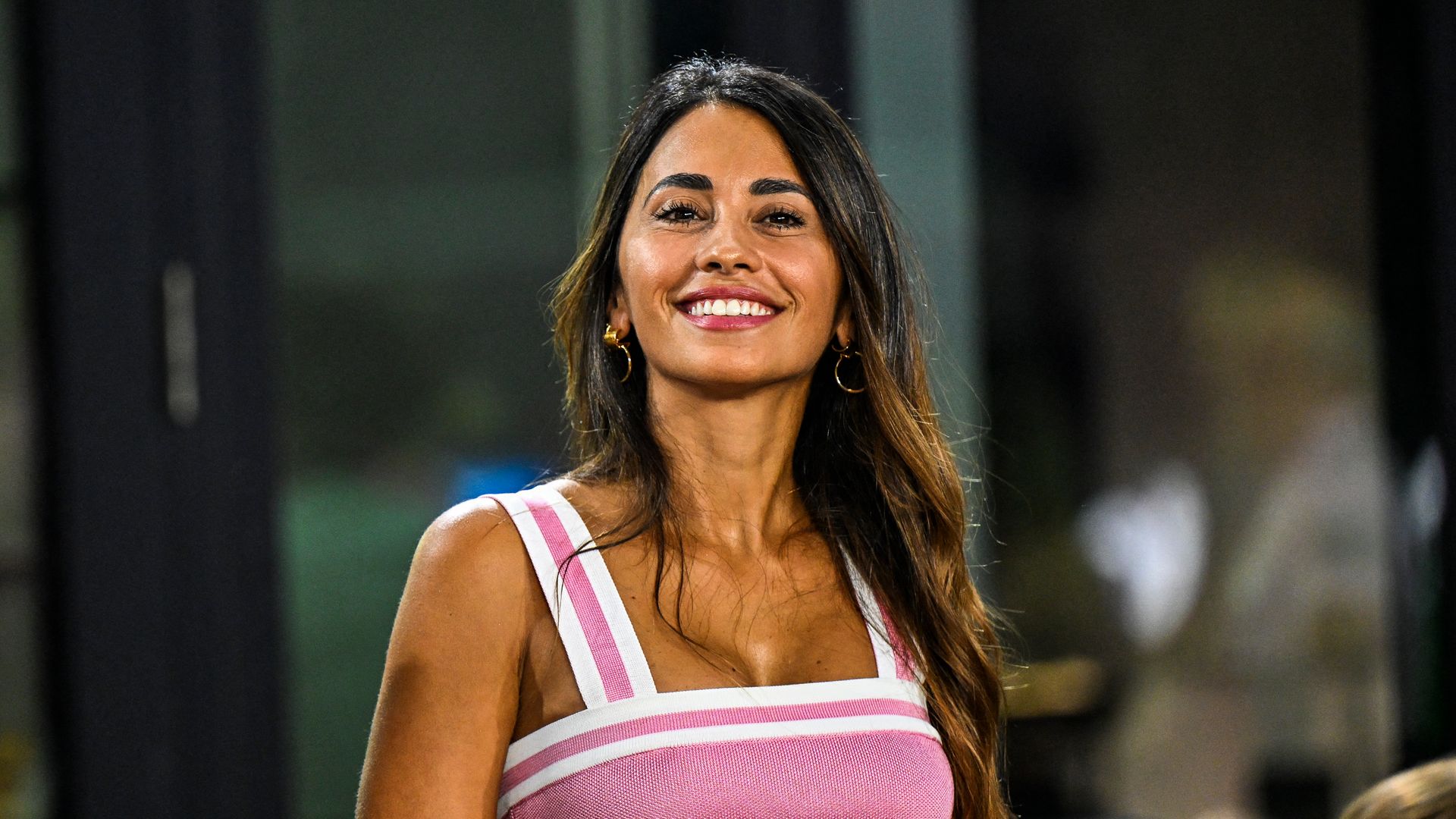 Antonela Roccuzzo watching the match between Inter Miami and Houston Dynamo 