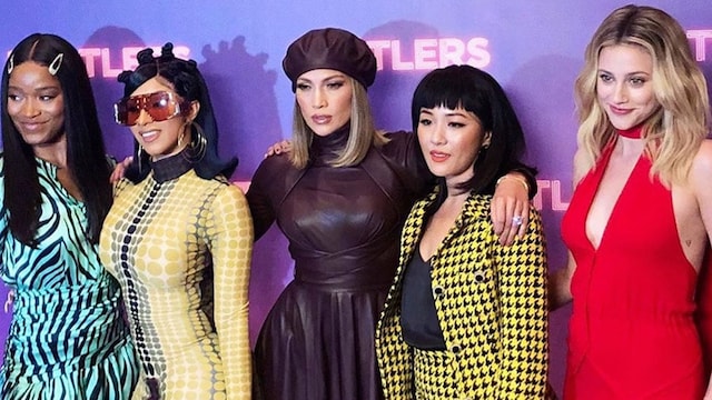 Hustlers stars, Jennifer Lopez, Constance Wu, Nicki Minaj