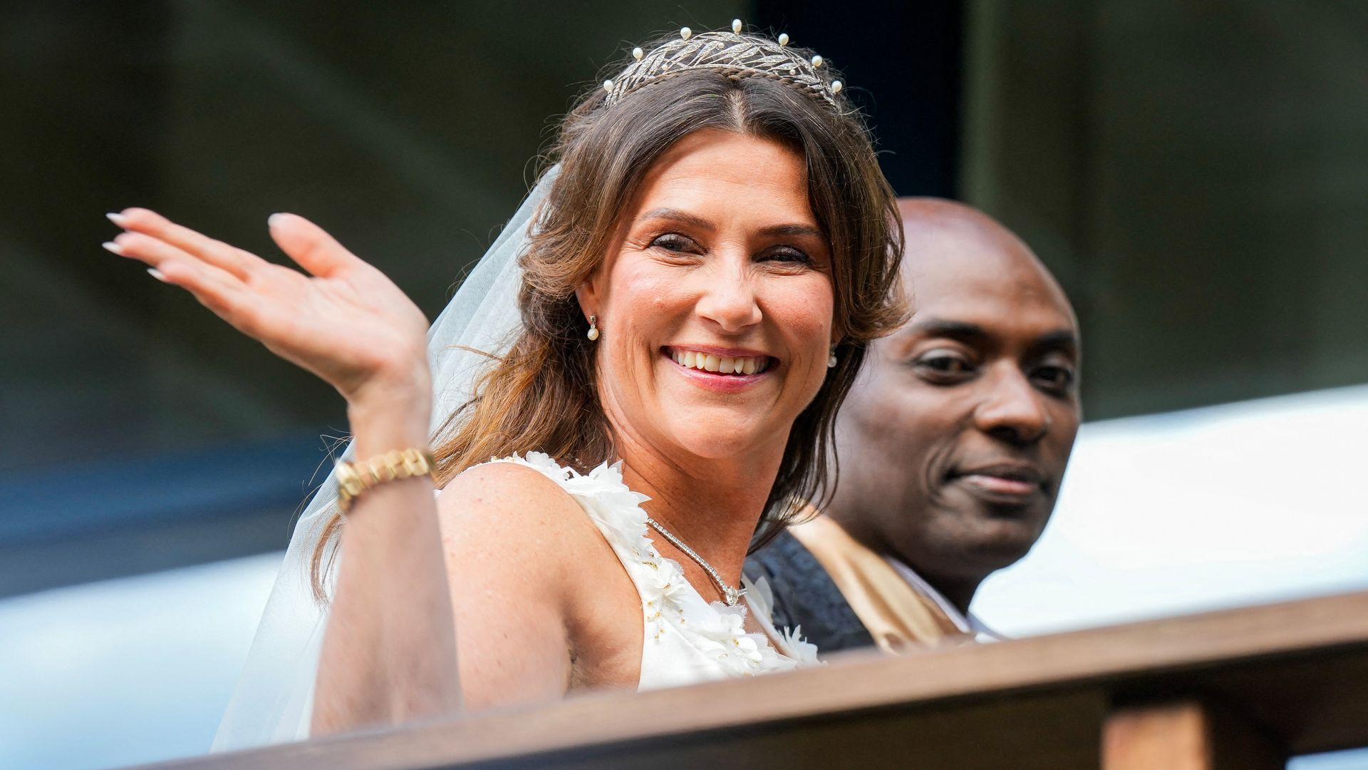 Princess Märtha Louise wears diamond and pearl tiara to marry Durek Verrett