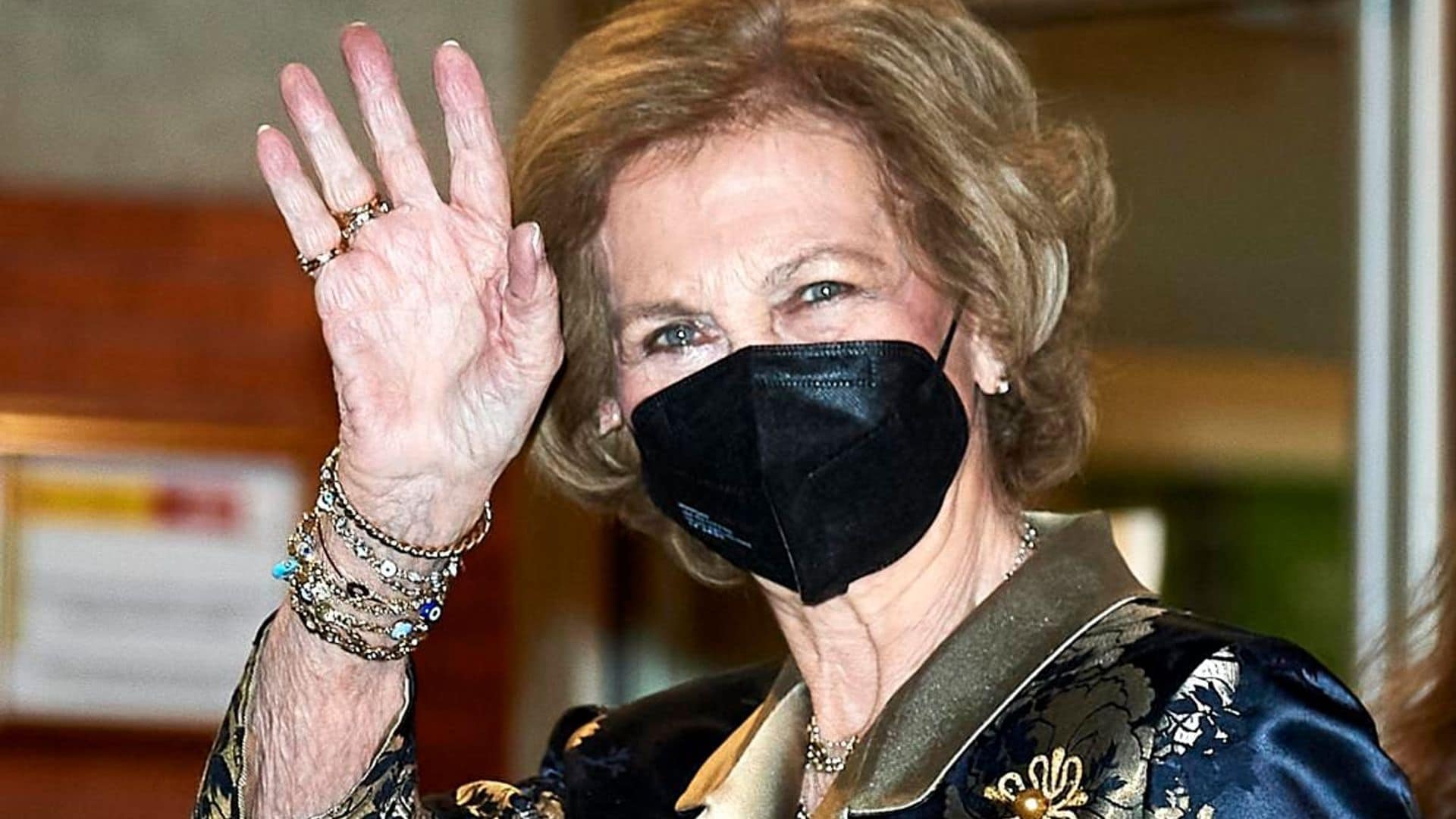 Queen Letizia's mother-in-law Queen Sofia enjoys night out in Madrid