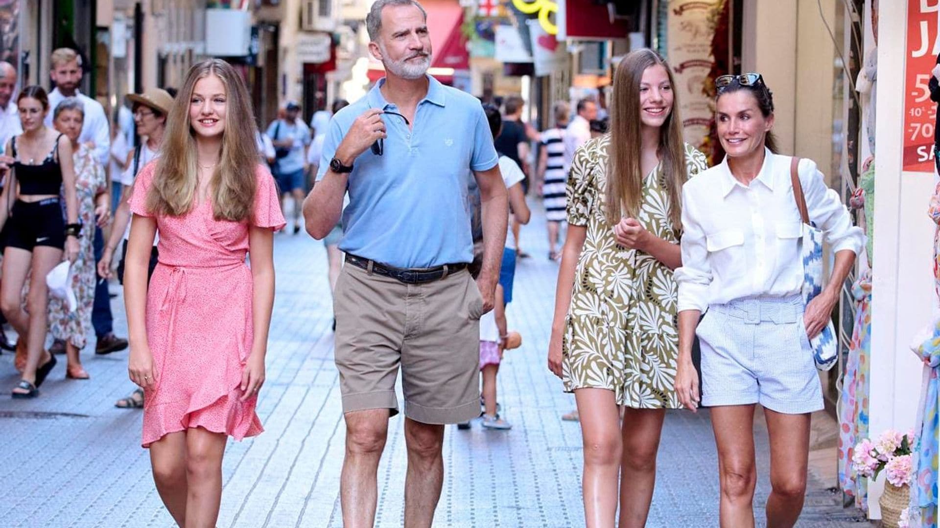 Spanish royals show off their vacation style during family stroll