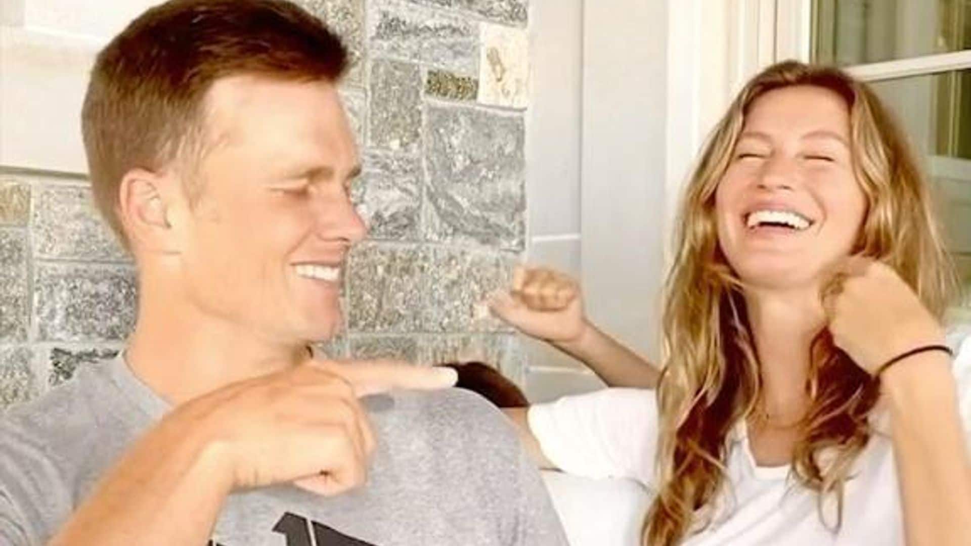 Gisele Bündchen and Tom Brady take couples challenge – with special guest