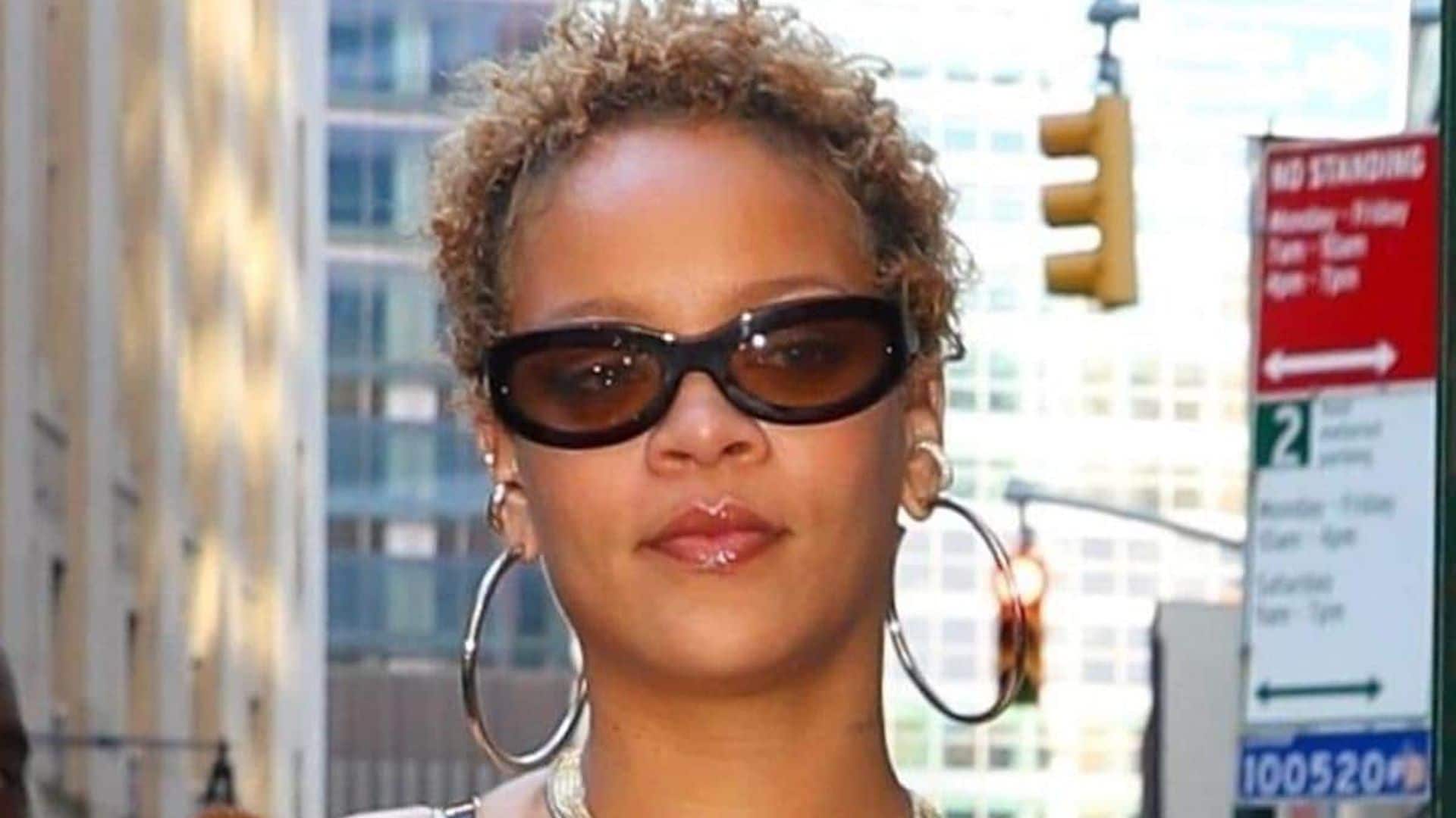 Rihanna shows off her short natural curls ahead of the Fenty Hair launch