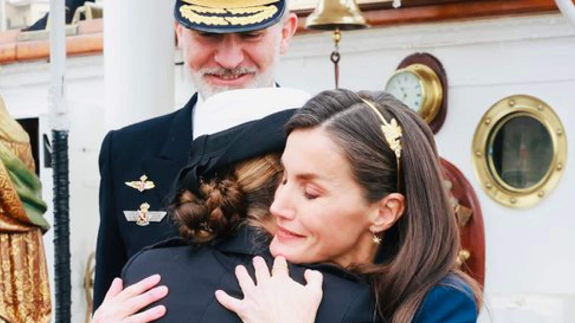 Queen Letizia and King Felipe get emotional as they say goodbye to their daughter Princess Leonor