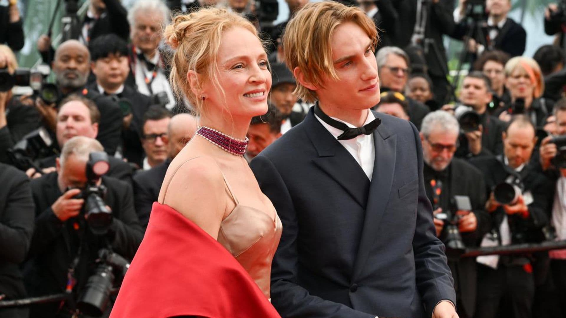 Levon Hawke, Uma Thurman and Ethan Hawke’s son, walks Cannes red carpet