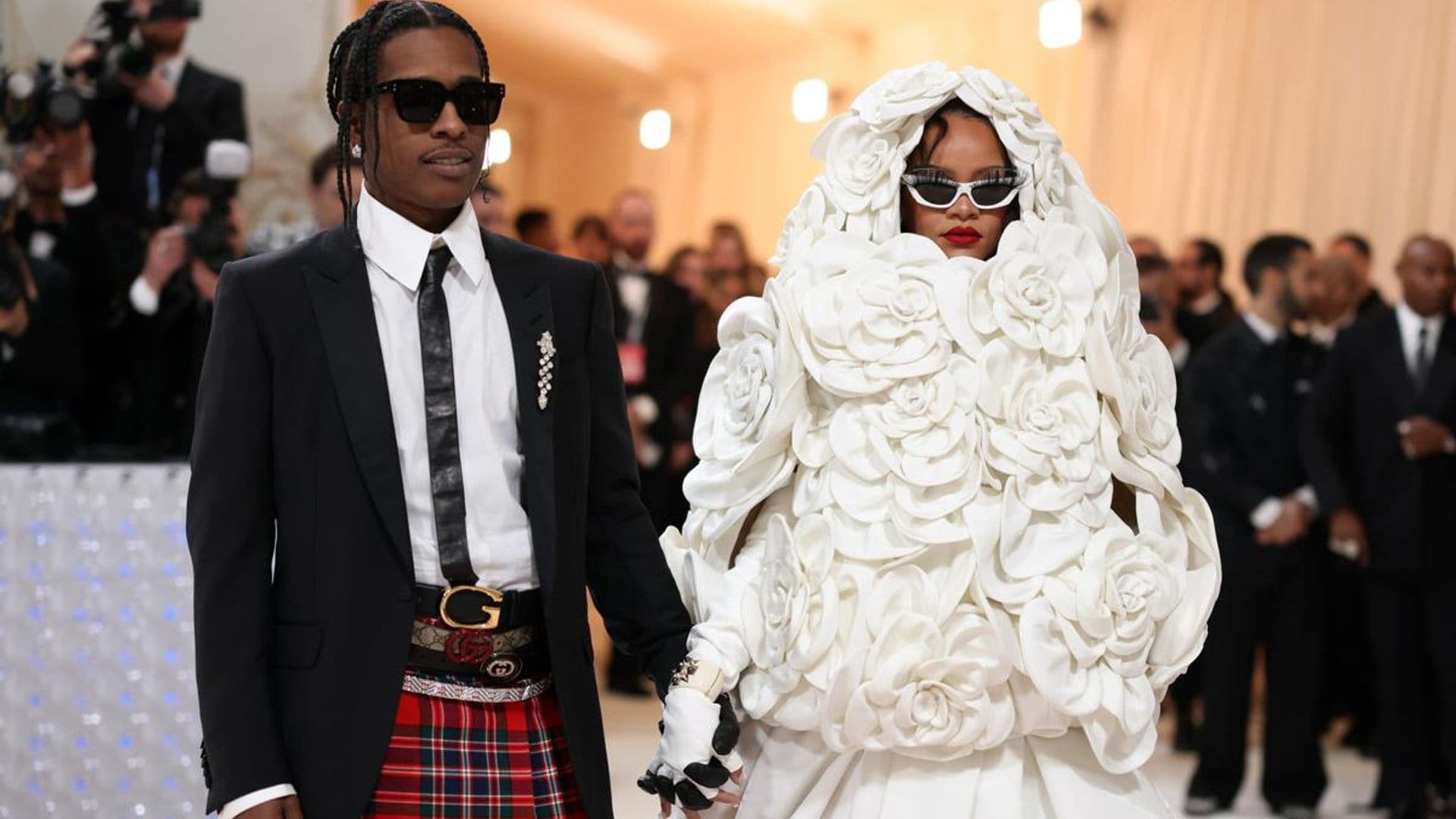 Rihanna arrives late to the Met Gala with A$AP Rocky