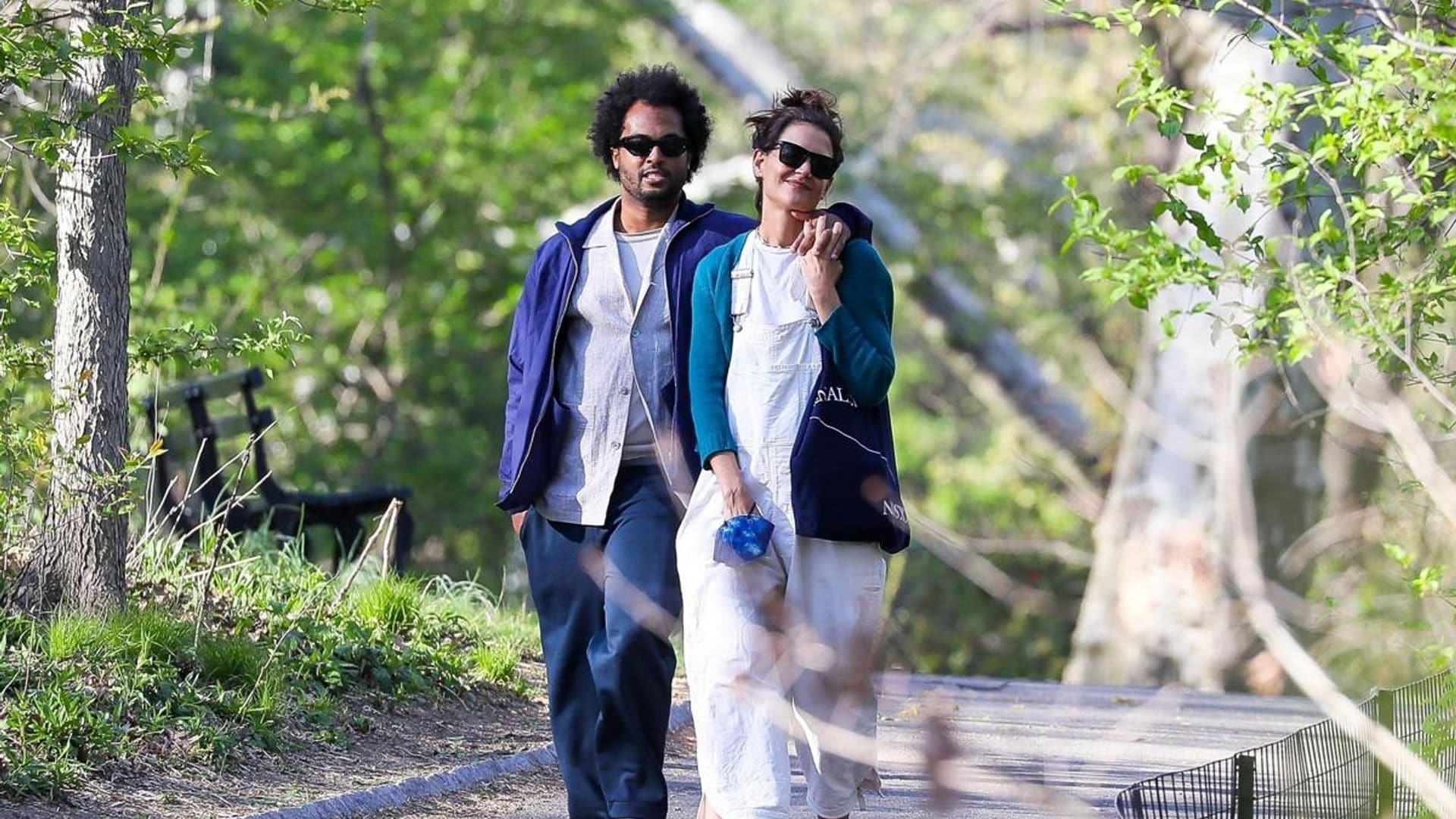 Katie Holmes is all smiles as she packs on the PDA with new boyfriend Bobby Wooten III