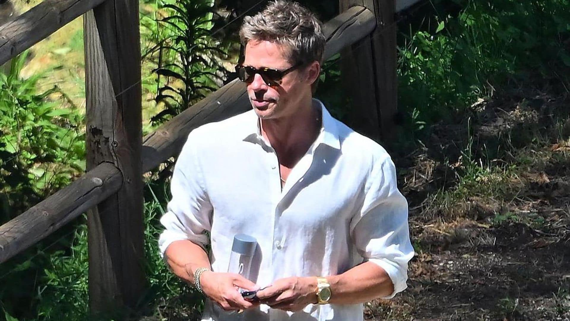 Brad Pitt proves he is defying age on set in France