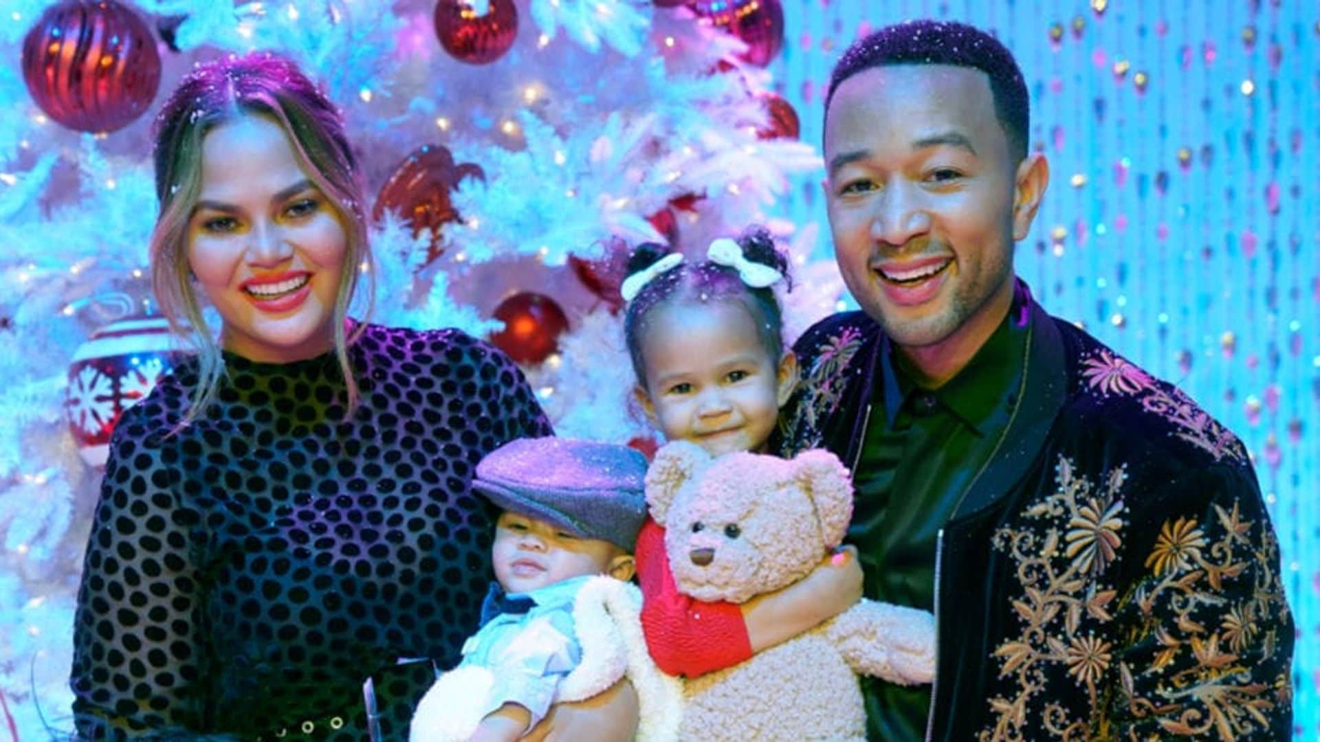 Chrissy Teigen asks fans to pick baby Miles' tux for John Legend's star-studded birthday bash