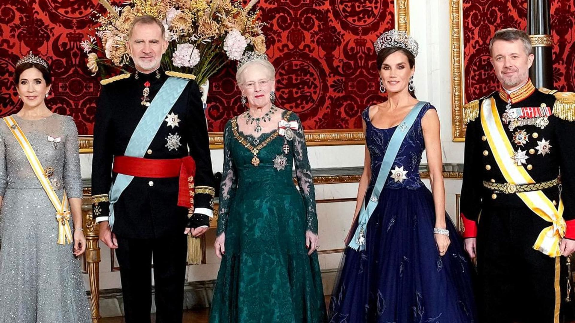 Crown Princess Mary and Queen Letizia sparkle in tiaras at state banquet