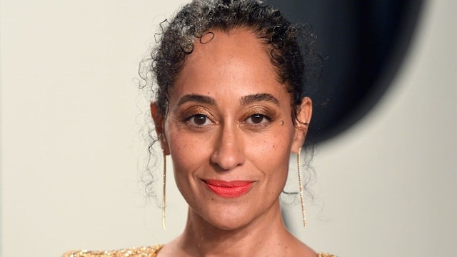 Tracee Ellis Ross rocks a curly updo at the 2020 Vanity Fair Oscar Party Hosted By Radhika Jones.