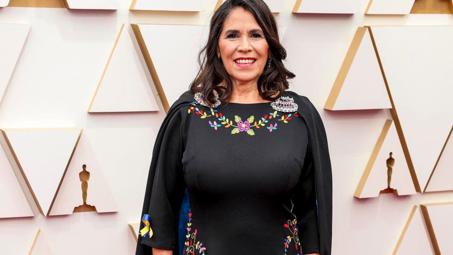 Encanto’s Germaine Franco wears an intricate Lydia Lavín dress for the 2022 Oscars