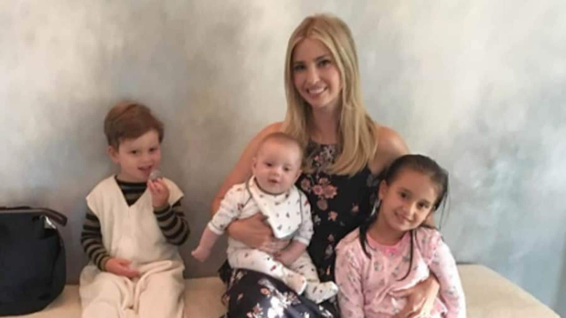 Ivanka Trump's three children have a busy day with mom at work