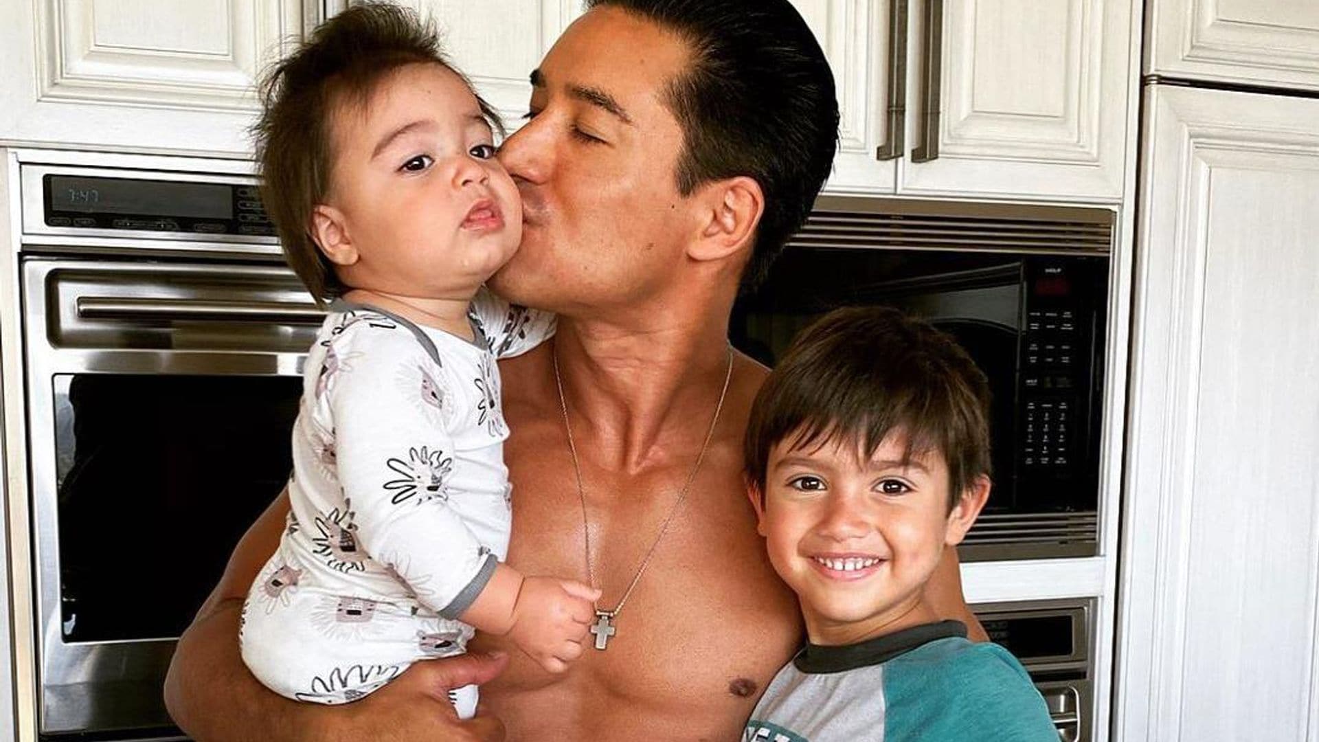 Mario Lopez’s sons Dominic and baby Santino adorably steal the show while dad WFH