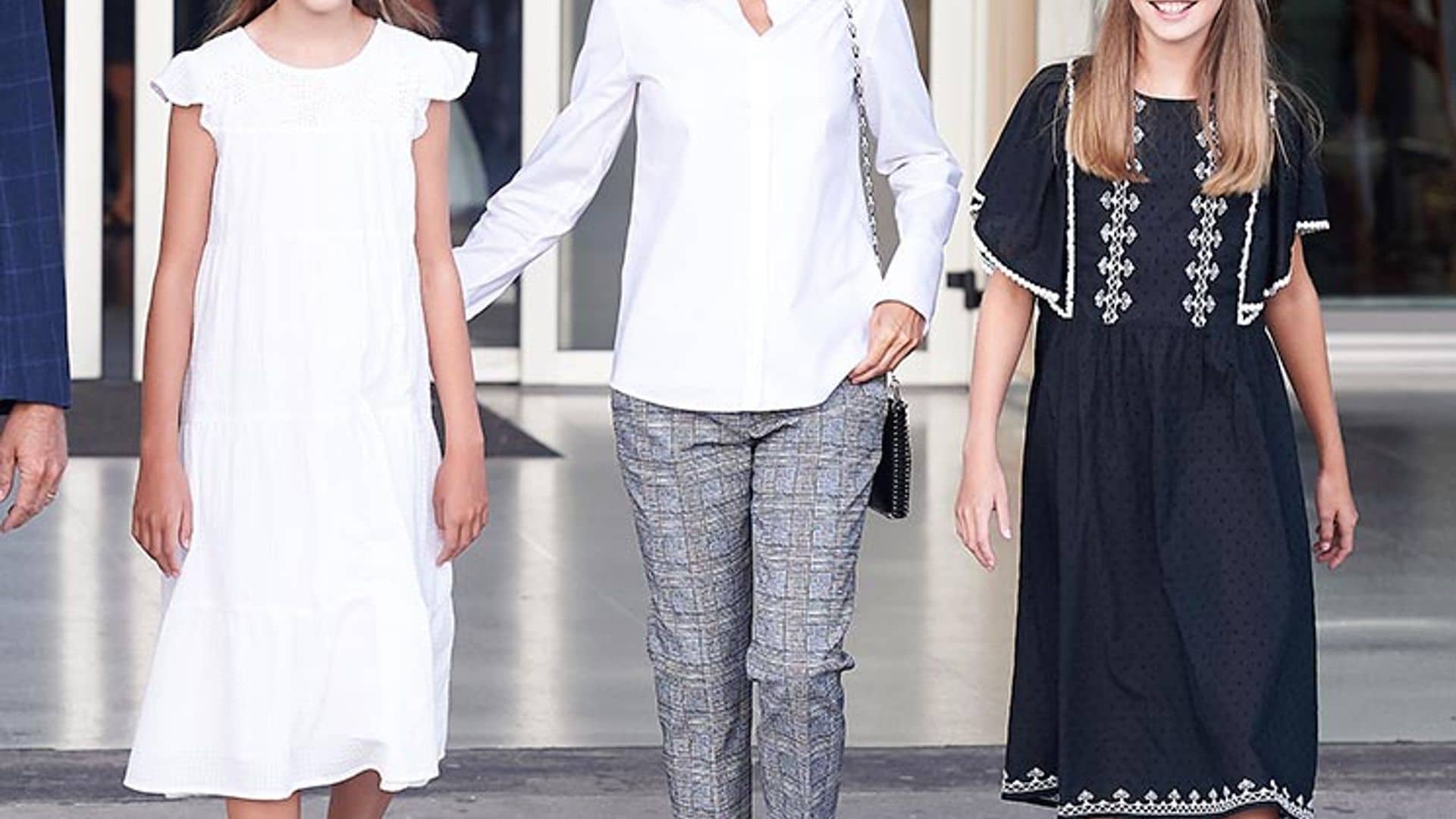 Queen Letizia swaps stilettos for sneakers to match her princesses