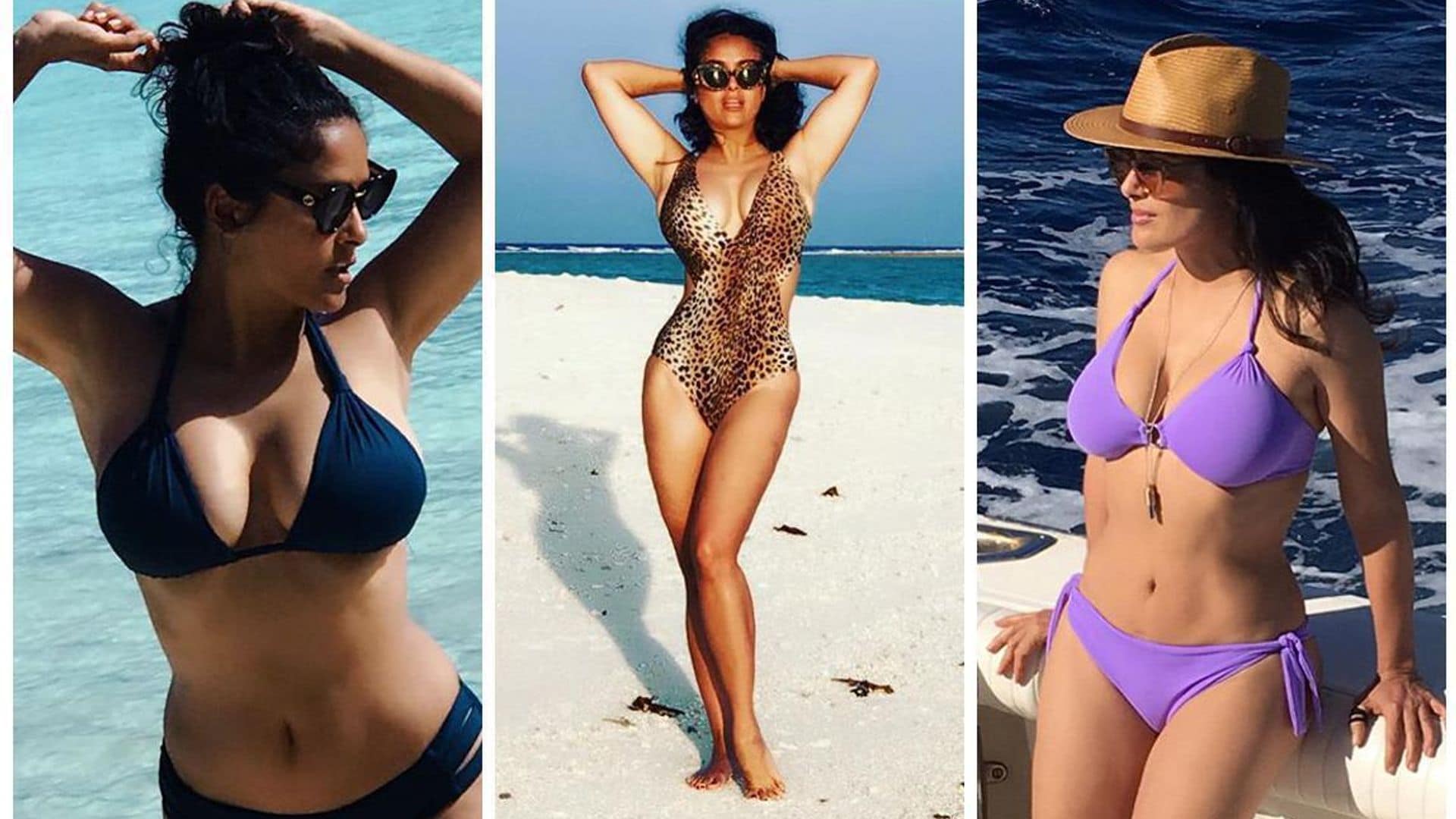 Let Salma Hayek teach you how to master posing in a bathing suit this summer