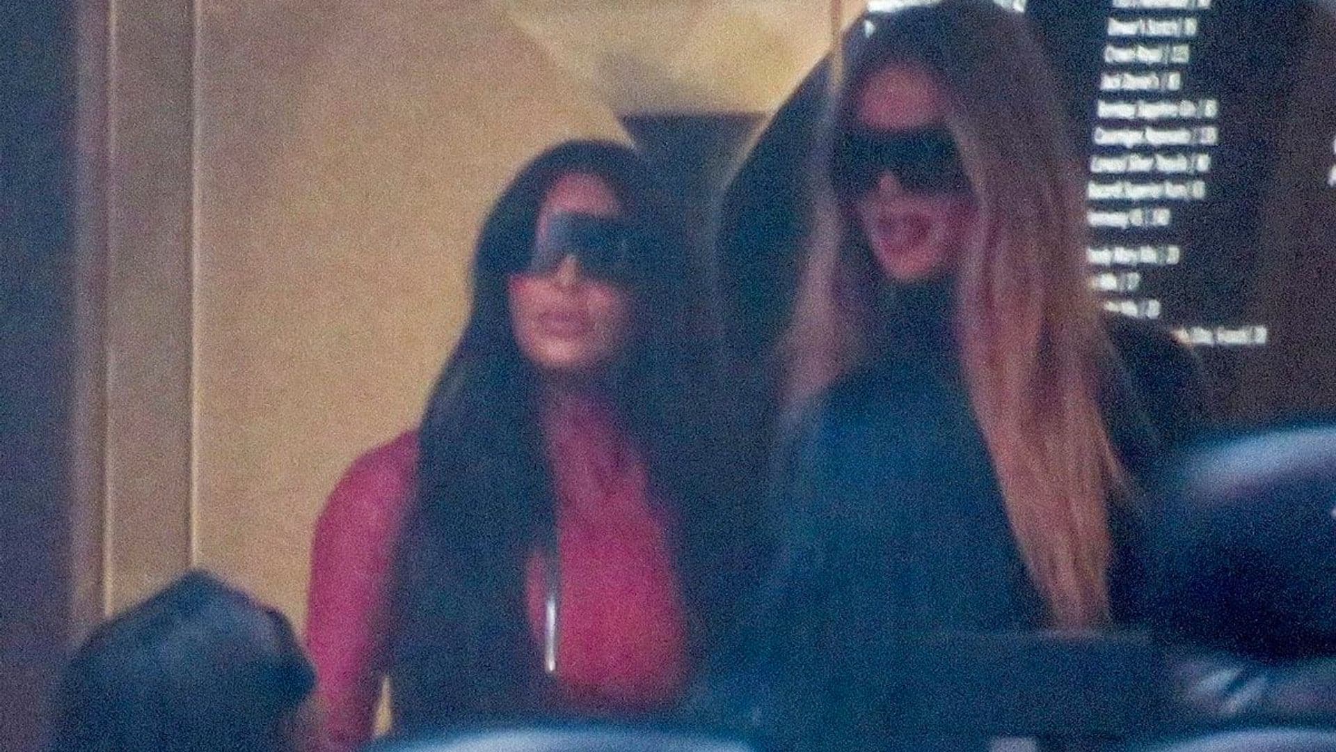 Khloé Kardashian sits by Kim’s side as she supports estranged husband Kanye West at album listening