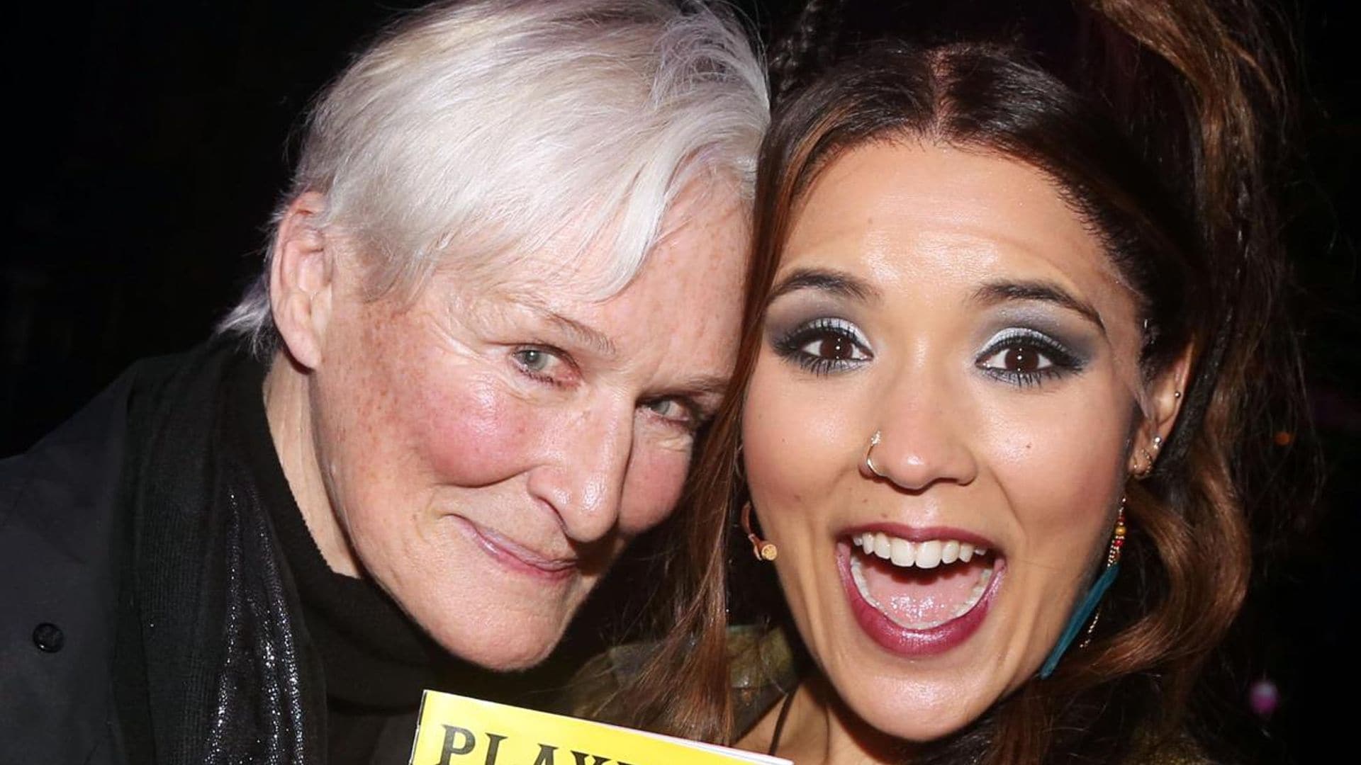 Glenn Close supports Linedy Genao at the Bad Cinderella preview on Broadway