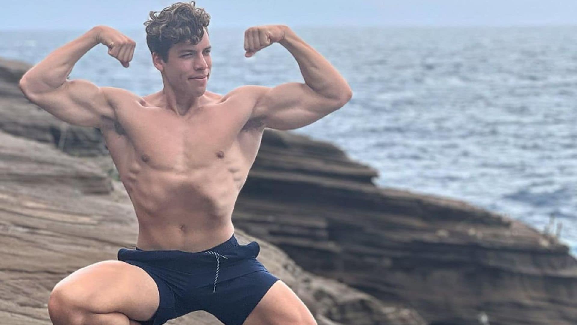 Joseph Baena shows off his bodybuilding poses in his latest Instagram post